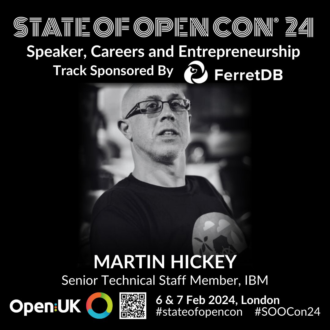 Delighted to be speaking at #SOOCON24 with @estesp . Hope to see you in London in February. All details at: stateofopencon.com. #stateofopencon