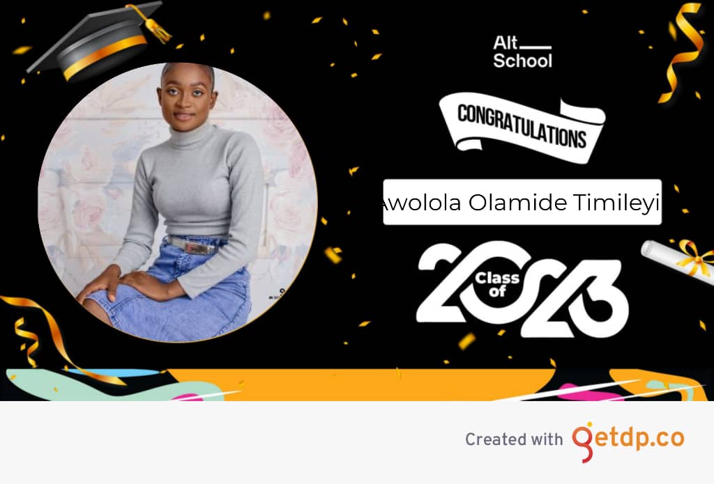 OlamideAwolola2's tweet photo. ππππ Excited to graduate from @AltschoolAfrica's School of Data Analytics today! .
#AltGrads23 , #SchoolofData. https://t.co/9LaHbNhwcs