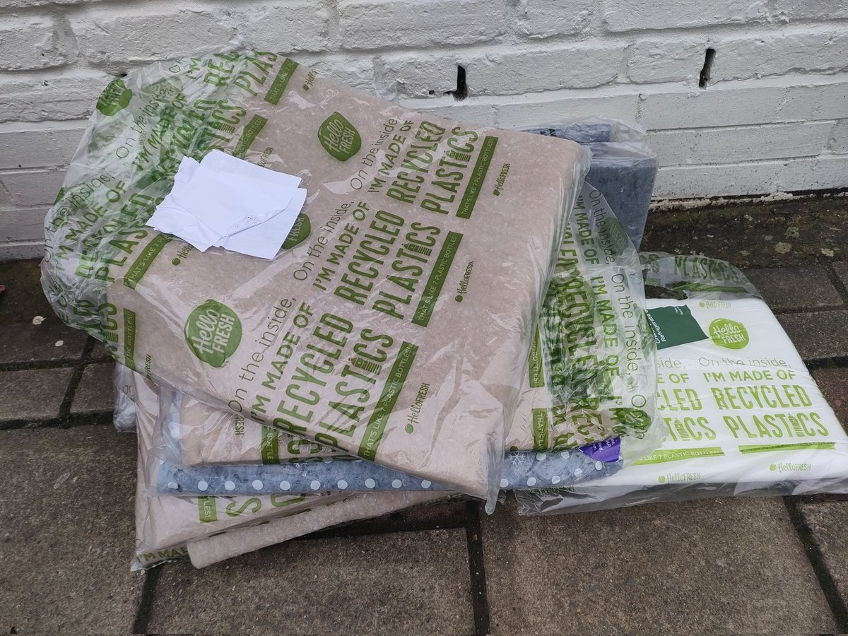 This is why we stopped getting <a href="/HelloFreshUK/">HelloFresh UK</a> It may have changed recently, but they take no responsibility for taking back the insulation and packaging material.