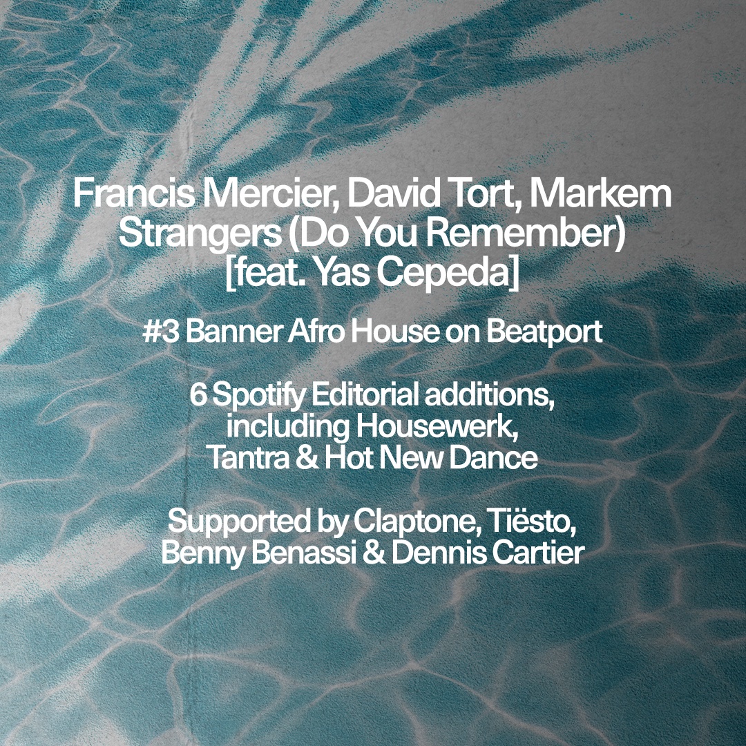 Number 7⃣ of the Musical Freedom Countdown: Best of 2023 is no stranger to us, with <a href="/francismercier/">Francis Mercier</a>, <a href="/davidtort/">David Tort</a>, <a href="/markemmusic1/">Markem</a>  - Strangers (Do You Remember) [feat. <a href="/yascepeda/">yas cepeda</a> ]💙
