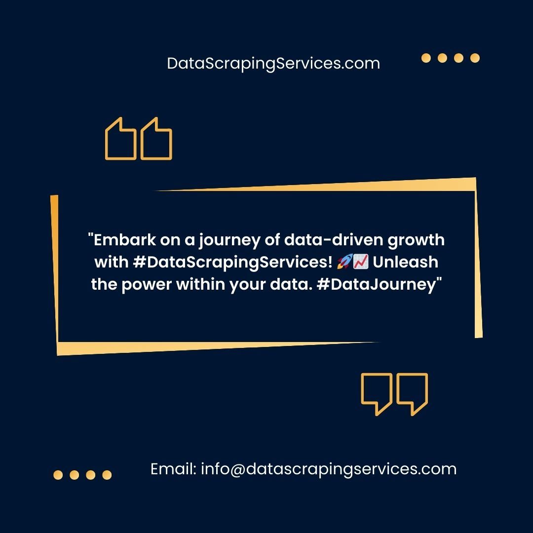 _datascraping's tweet image. Craft success with @Datascrapingservices.com! 🌐💼 Unleash the power of precise data extraction. #DataCrafting #SuccessJourney