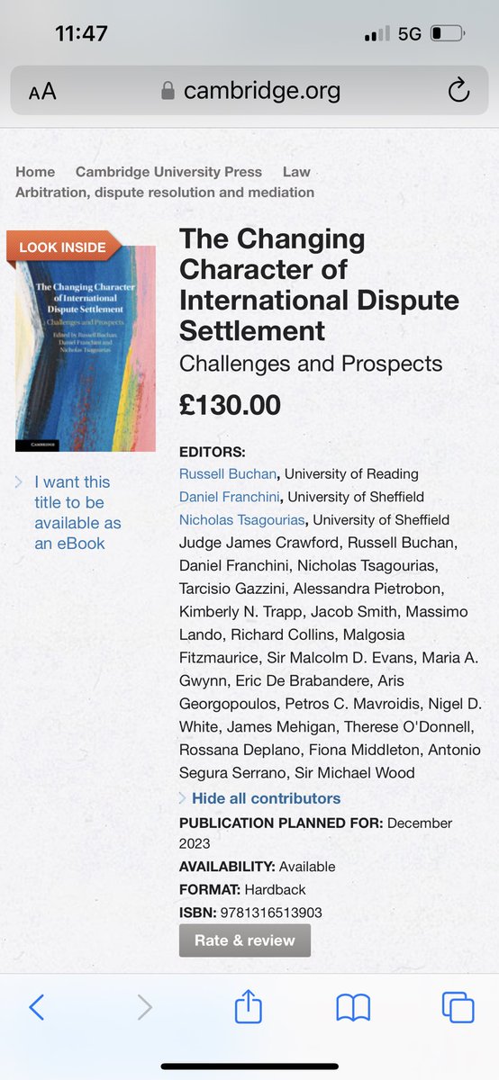 Our book is out! In memory of our colleague John Merrills, we have published a collection on international dispute settlement. Many thanks to all the contributors for their excellent chapters👇
