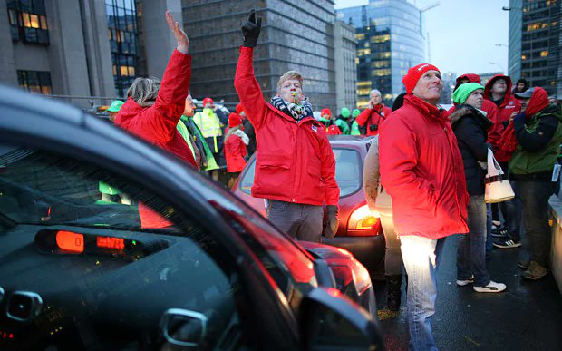 #OtD 15 Dec 2014 a general strike against austerity brought Belgium to a halt. It was the biggest coordinated strike action in the country in 20 years