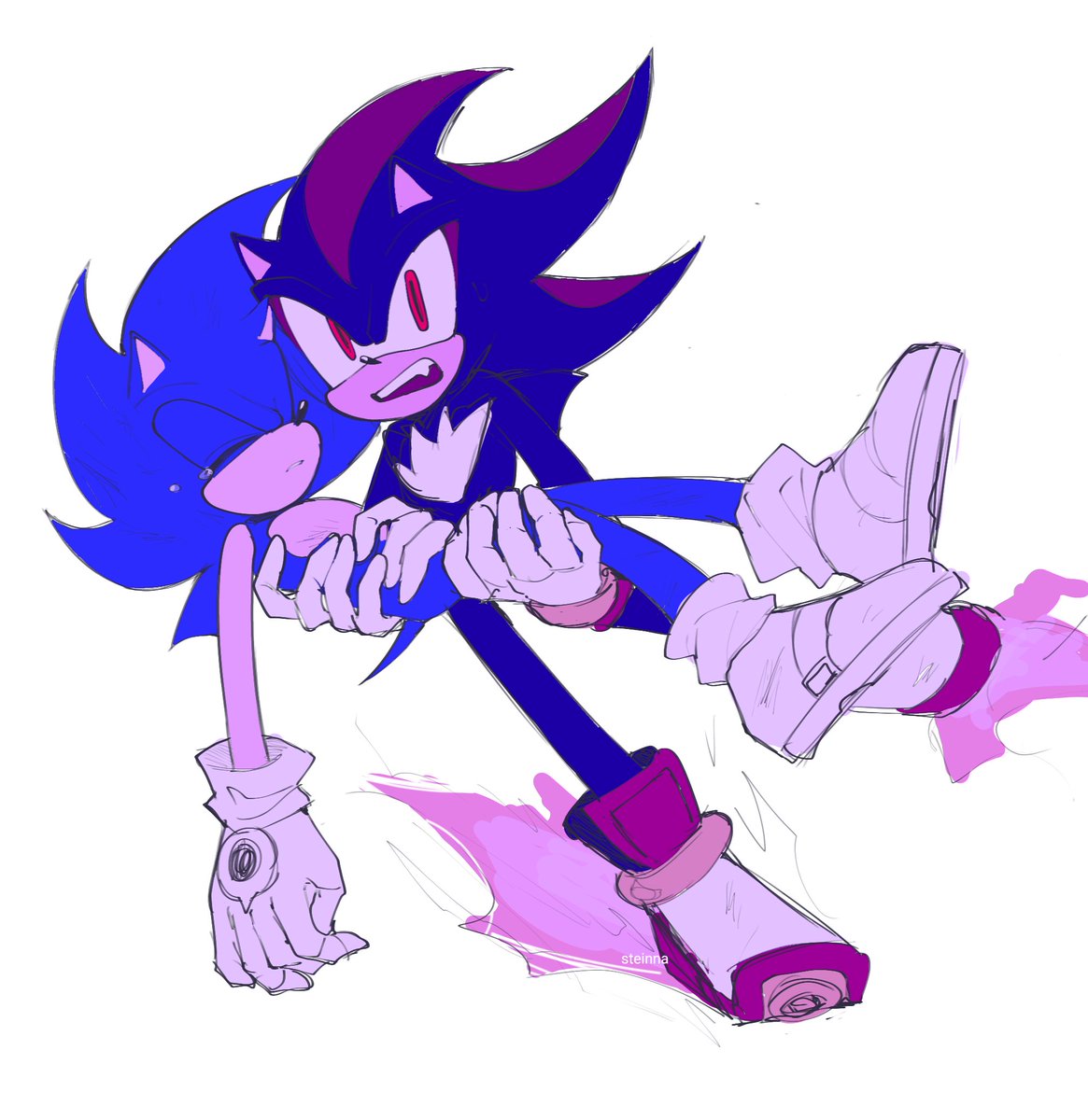 sonic the hedgehog, shadow the hedgehog, and silver the hedgehog (sonic) drawn by yakuyori_0