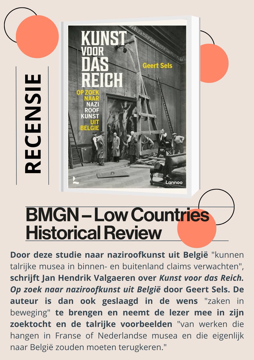 Jan Hendrik Valgaeren (Tilburg University) las ‘Kunst voor das Reich. Op zoek naar naziroofkunst uit België’ door Geert Sels 👇 Lees de volledige recensie via: doi.org/10.51769/bmgn-…