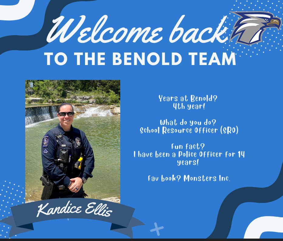 Benold is so lucky to have Officer Ellis watching over our staff and students!  #weappreciateyou #thankyou
