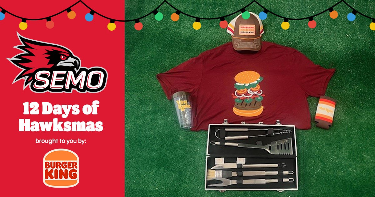 SEMORedhawks's tweet image. On the seventh day of 'Hawksmas...

RETWEET for a chance to win this SEMO Grill Pack including a SEMO Grilling Utensil Set, @BurgerKing shirt (2XL), 16 oz. tumbler, snapback hat, and koozie! Entries accepted through Dec. 25.