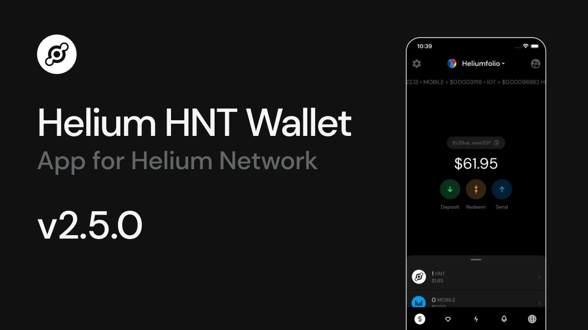 📱The Helium Wallet v2.5.0 Update (Android &amp; iOS)

The Helium Wallet v2.5.0 release adds several new features for the Helium community:

▶ Allow users to self-onboard Hotspots when Makers do not have enough Data Credits
▶ Better handling of token conversion for location