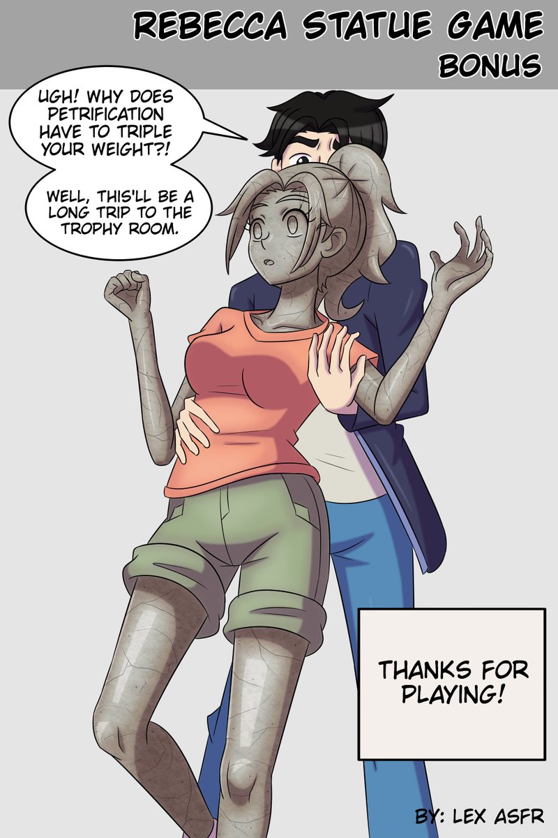 You did it, the goal was reached, and Rebecca has turned into a beautiful stone statue 😍
And because you tripled the ideal goal, here you have a bonus too 🎁
Enjoy!