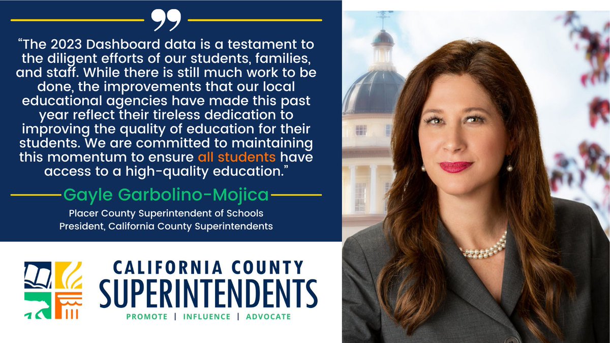 California County Superintendents (@cacountysupts) on Twitter photo COEs have a pivotal role in the Statewide SOS ensuring all students have access to a high-quality education. Dashboard data will be useful to assess student learning & achievement to inform instructional practices/support. Full statement from our Pres.<a href="/SuptGayleGM/">Supt. Gayle Garbolino-Mojica</a> on our website. COEs have a pivotal role in the Statewide SOS ensuring all students have access to a high-quality education. Dashboard data will be useful to assess student learning & achievement to inform instructional practices/support. Full statement from our Pres.<a href="/SuptGayleGM/">Supt. Gayle Garbolino-Mojica</a> on our website.