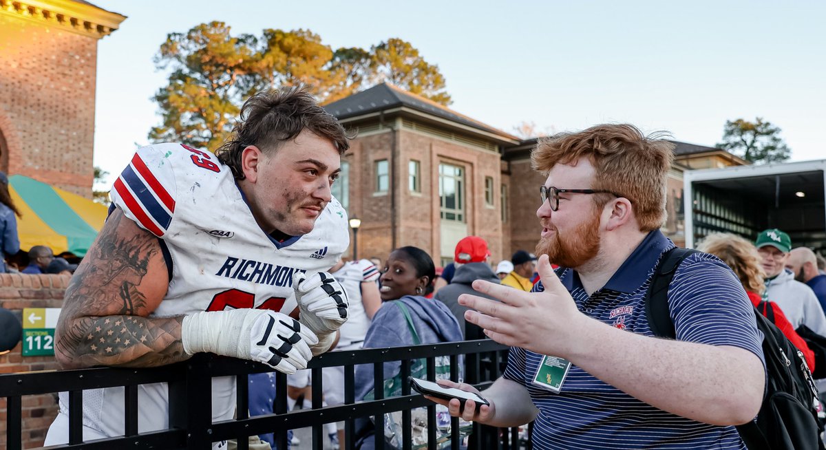 Grateful for a year as sports editor for @URCollegian and for moments like these. This was after @Spiders_FB reclaimed the elusive Capital Cup from W&M back in November. Spent a minute speaking with @ryancolll amidst the hugs and celebratory cigars.