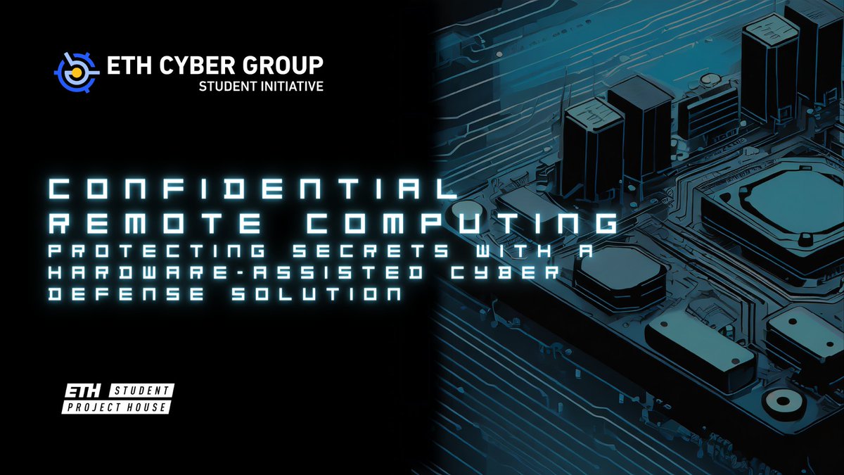 What is Confidential Remote Computing? How will it impact our daily lives? Join <a href="/ETHCyberGroup/">ETH Cyber Group Student Initiative</a> and Dr Kubilay Küçük (Ph.D. <a href="/UniofOxford/">University of Oxford</a>) to learn more and have a snack with our community! 

📅Tuesday 19/12 - h18:00 
🏠<a href="/ETHSPH/">ETH Student Project House</a> Clausisstrasse 16

Looking forward to see you there!