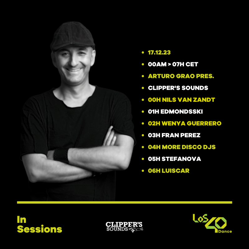 LOS40Dance (@los40dance) on Twitter photo Hoy con Arturo Grao🎙 especial <a href="/ClippersSounds/">CLIPPER'S SOUNDS</a>
❗<a href="/NilsVanZandt/">Nils van Zandt</a>
❗<a href="/edmondsski/">EDMONDSSKI</a>
❗<a href="/WenyaGuerrero/">Wenya G</a>
❗<a href="/djBLaCK_FRAN/">Fran Pérez Deejay</a>
❗#MoreDiscoDJs
❗#Stefanova
❗#LuisCar
#LOS40DanceInSessionsClippersSounds
📱 onelink.to/los40app
🔴 los40.com/los40_dance/pr…
💻 los40.com/podcast/los40-… Hoy con Arturo Grao🎙 especial <a href="/ClippersSounds/">CLIPPER'S SOUNDS</a>
❗<a href="/NilsVanZandt/">Nils van Zandt</a>
❗<a href="/edmondsski/">EDMONDSSKI</a>
❗<a href="/WenyaGuerrero/">Wenya G</a>
❗<a href="/djBLaCK_FRAN/">Fran Pérez Deejay</a>
❗#MoreDiscoDJs
❗#Stefanova
❗#LuisCar
#LOS40DanceInSessionsClippersSounds
📱 onelink.to/los40app
🔴 los40.com/los40_dance/pr…
💻 los40.com/podcast/los40-…