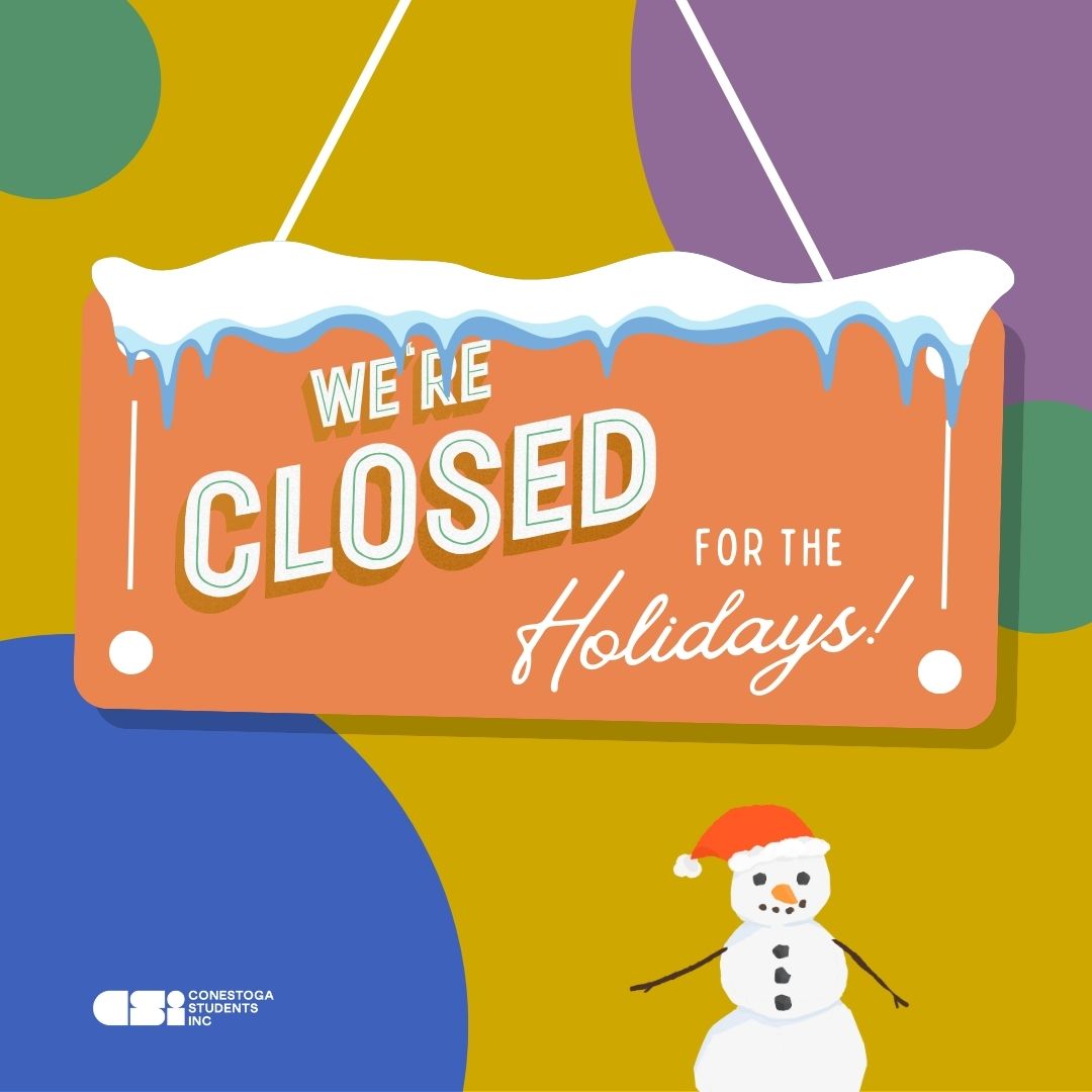 CSI will be closed from December 15th until January 3, 2024! Thanks for the fantastic semester, Condors!❄️

🕰️ Head over to our IG @cstudentsinc for the full list of changes!

Enjoy your winter break and Happy Holidays!🎄
