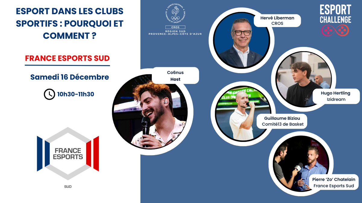 🔥 #EsportChallenge 2023 

On se retrouve dès 10h30 pour la conférence suivante ▶️ "L'Esport dans les clubs sportifs : pourquoi et comment ?" host par <a href="/Co6nus/">Co6nus🎙️</a> 

Intervants : <a href="/HerveLiberman/">Hervé Liberman</a> <a href="/Hert_Hugo/">Hugzere le laser</a> <a href="/Pierre__C/">Pierre 'Zo' Chatelain</a> et Guillaume Biziou