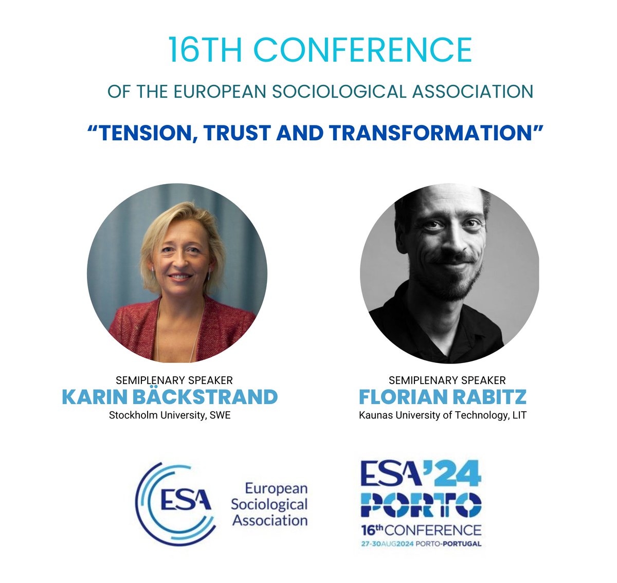 European Sociological Association (@esa_sociology) on Twitter photo Meet the 16th ESA Porto Conference SemiPlenary Speakers.
Know more about SP12 - "Knowledge and the Planet – how can we transform environmental governance?” with Karin Bäckstrand (<a href="/BackstrandKarin/">Karin Bäckstrand</a>) and Florian Rabitz (@FRabitz) bit.ly/48goGLc
Submit your abstract now! Meet the 16th ESA Porto Conference SemiPlenary Speakers.
Know more about SP12 - "Knowledge and the Planet – how can we transform environmental governance?” with Karin Bäckstrand (<a href="/BackstrandKarin/">Karin Bäckstrand</a>) and Florian Rabitz (@FRabitz) bit.ly/48goGLc
Submit your abstract now!