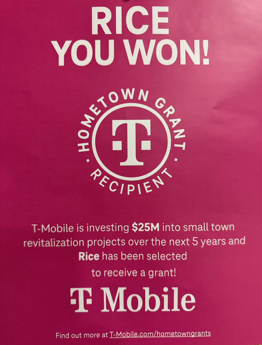 ✨CONGRATS RICE,TX ✨on winning T-Mobile’s Home Town Grant!! 💕💕💕💕💕💕💕💕💕💕💕💕💕 Excited to be apart of this amazing moment with you all! #NEWGYM #HVAC @BrianEjiasi @hoghunter777 @JohnStevens_ @JonFreier