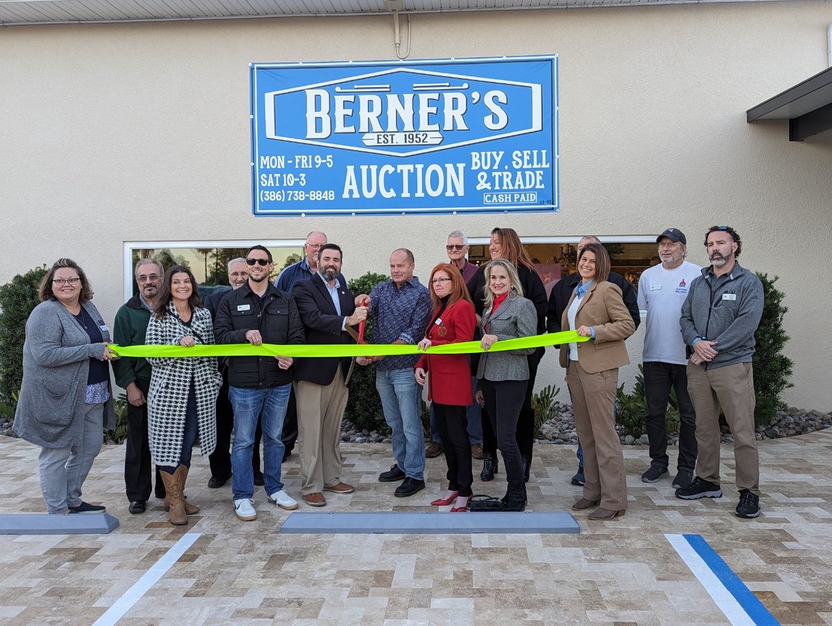 What an honor to host this ribbon cutting for Berner's Auction, Inc. under the new ownership of Randy Berner, continuing with the tradition of his family's business that has been in DeLand since 1952! 
#LetsDoBusinessLOCAL 
#WVCommunitySpirit