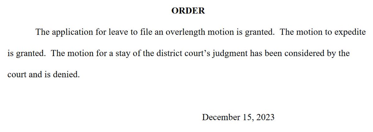 NEW: In North Dakota's legislative redistricting case, the 8th Circuit has rejected GOP state official's request to pause ruling that calls for new map to replace one found to violate Voting Rights Act's Section 2 by diluting Native American voters' power documentcloud.org/documents/2422…