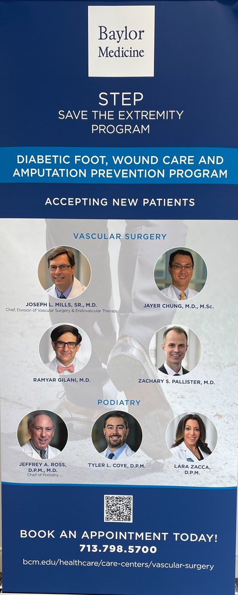 Multidisciplinary limb salvage team for patients with #diabeticfootulcers and #PAD at @BCM_Surgery Save the Extremity Program #STEP #ComprehensiveVascularCare