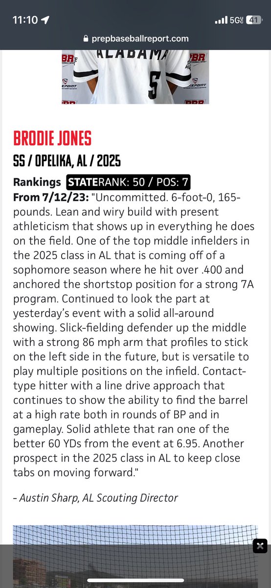 Brodiejones171's tweet image. Thank You For the Write up!!! @PBR_Alabama @BaseballOpelika