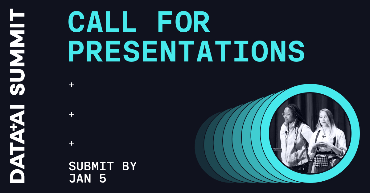The deadline to submit your submission for #DataAISummit 2024 is approaching! 🗓️ Whether you’re looking to present 20-minute lightning talk or a 90-minute technical deep dive, there’s opportunity to share how you are simplifying #AI challenges: bit.ly/3sOkYt0