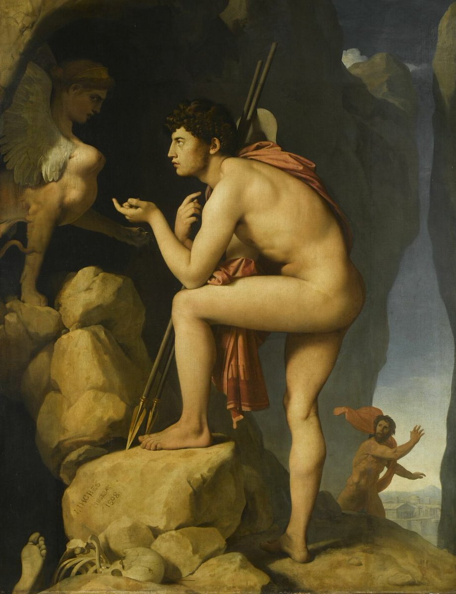 'Oedipus and the Sphinx' (1808) by Jean-Auguste-Dominique Ingres (1780-1867). Oil on canvas. Louvre (RF 218). © 2010 RMN-Grand Palais (Louvre museum)/Stéphane Maréchalle