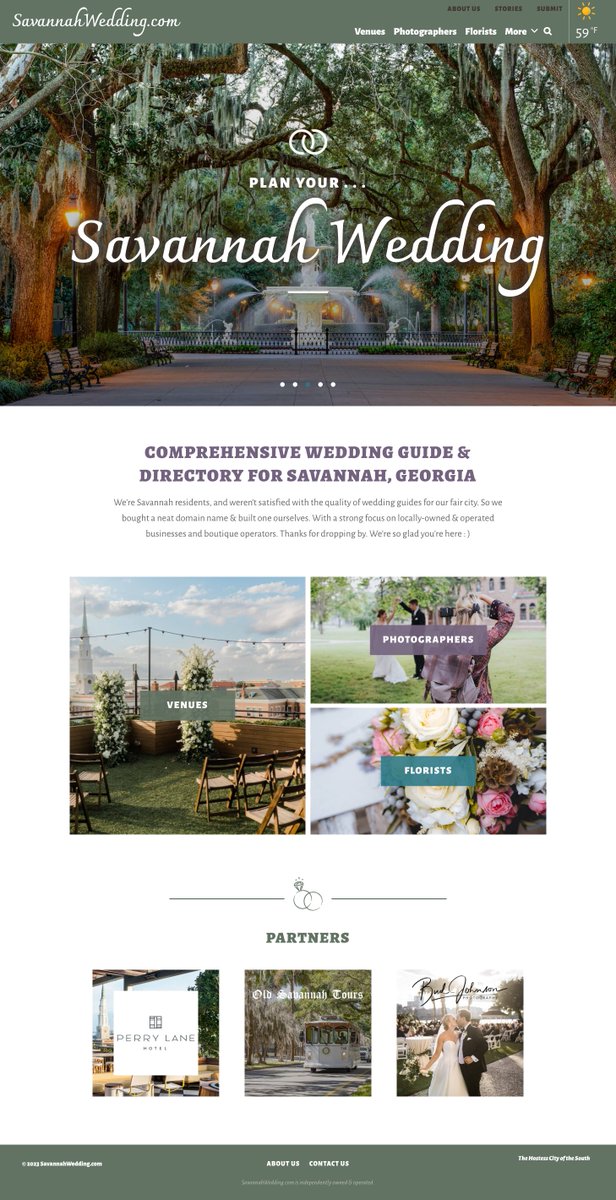 Approx 3,100 weddings occur in Savannah, GA USA every year (60/week)

avg cost of each wedding: $33k

I built SavannahWedding.com to address that industry. Will compete with with TheKnot, WeddingWire, and countless others. Let's see where this goes....