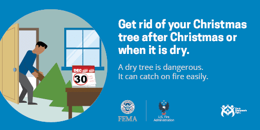 We’ve said it before, but it bears repeating. Remove your Christmas tree immediately after the holiday even if you think it is not dry. Keeping a dry tree is like inviting a forest fire into your home. #ChristmasTree #HolidayFireSafety #FirePrevention