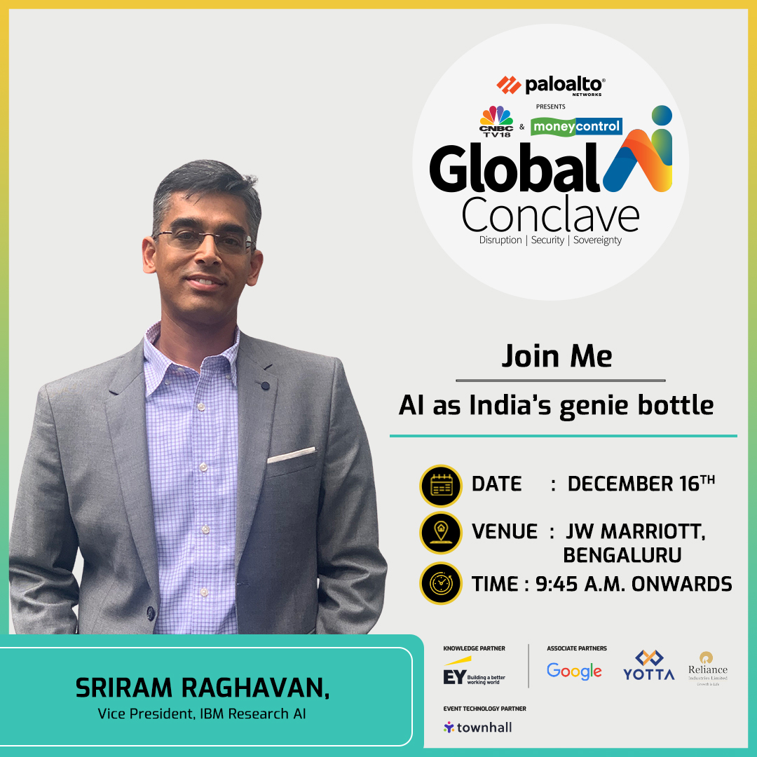 Moneycontrol (@moneycontrolcom) on Twitter photo Learn how AI is pushing boundaries with its application in real world.
Join us to gain insights on the influence of AI on the future.
At <a href="/CNBCTV18News/">CNBC-TV18</a> & <a href="/moneycontrolcom/">Moneycontrol</a>'s #GlobalAIConclave 📍
moneycontrol.com/msite/global-a…
<a href="/PaloAltoNtwks/">Palo Alto Networks</a> <a href="/EY_India/">EY India</a> <a href="/EYnews/">EY</a> <a href="/YottaInfra/">Yotta Data Services Private Limited</a> <a href="/GoogleIndia/">Google India</a> Learn how AI is pushing boundaries with its application in real world.
Join us to gain insights on the influence of AI on the future.
At <a href="/CNBCTV18News/">CNBC-TV18</a> & <a href="/moneycontrolcom/">Moneycontrol</a>'s #GlobalAIConclave 📍
moneycontrol.com/msite/global-a…
<a href="/PaloAltoNtwks/">Palo Alto Networks</a> <a href="/EY_India/">EY India</a> <a href="/EYnews/">EY</a> <a href="/YottaInfra/">Yotta Data Services Private Limited</a> <a href="/GoogleIndia/">Google India</a>