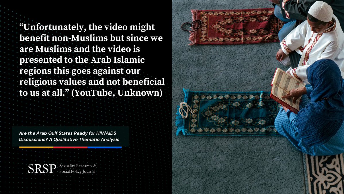 Are #Arab Gulf State regions ready for #HIV/AIDS discussions? This study examined Gulf Council Cooperative (GCC) region social media users' perceptions and views of an HIV/AIDS awareness video. Read the full article: link.springer.com/article/10.100…