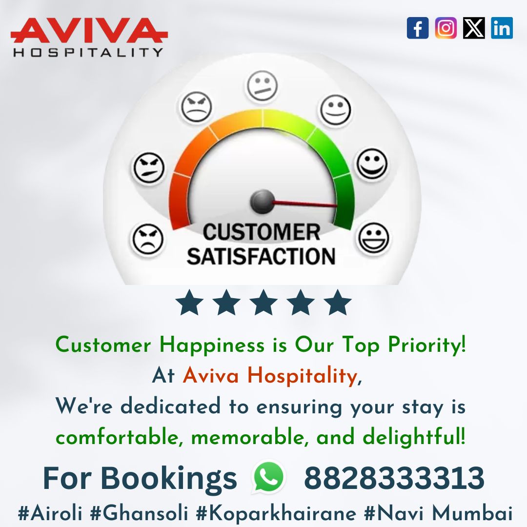 🌟 Your Happiness, Our Commitment!
At AVIVA Hospitality, we prioritize your joy and satisfaction above all else!
Expect a stay that's:
🛌 Comfortable
🎉 Memorable
😊 Delightful
Book with us today, Contact us at 8828333313 avivahospitality.com
#CustomerFirst #ComfortableStay