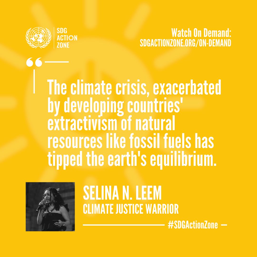 💬: Climate justice Warrior @_lipuppy12 finds blunt words for the current situation. Stream her whole intervention at sdgactionzone.org/on-demand.⁠ ⁠ --⁠ #GlobalGoals #SDGs #RaiseAccountability #ForPeopleForPlanet⁠