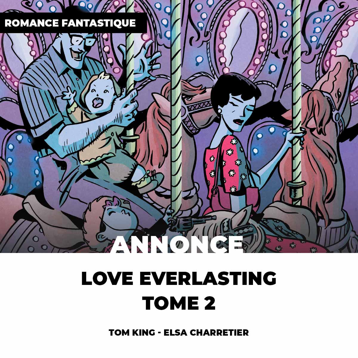 Joan Peterson est encore à la recherche de l'amour éternel ! 💟 Tom KING et Elsa CHARRETIER rendent hommage aux romance comics des années 50. La suite de Love Everlasting arrive en mars : urban-comics.com/love-everlasti…