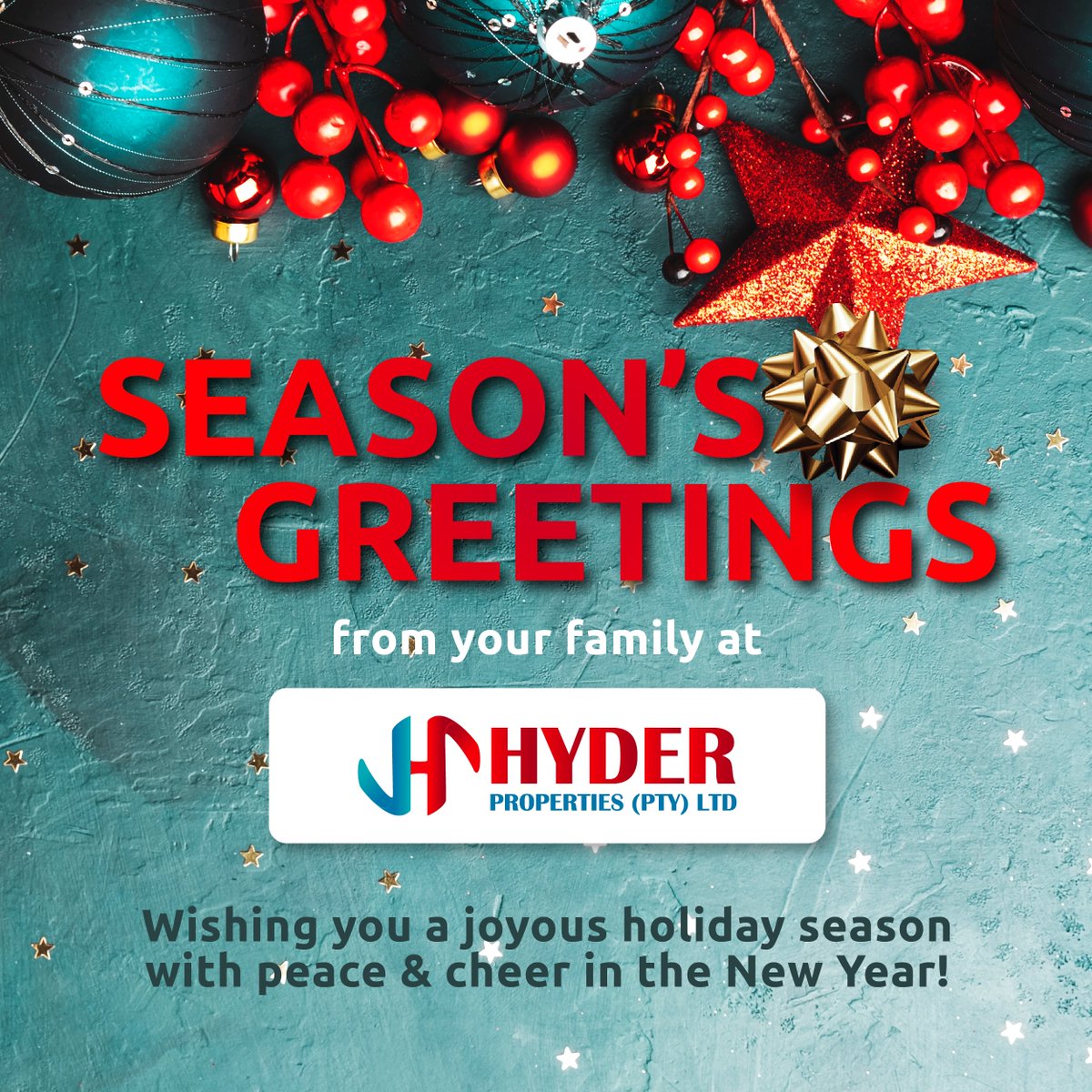 HyderPropertie1's tweet photo. Season's greetings from Hyder Properties! 🎄 Grateful for our community and looking forward to a bright New Year with you all. Happy Holidays! 🏠❤️

#SeasonsGreetings #HyderProperties https://t.co/CK71Q8zvmA
