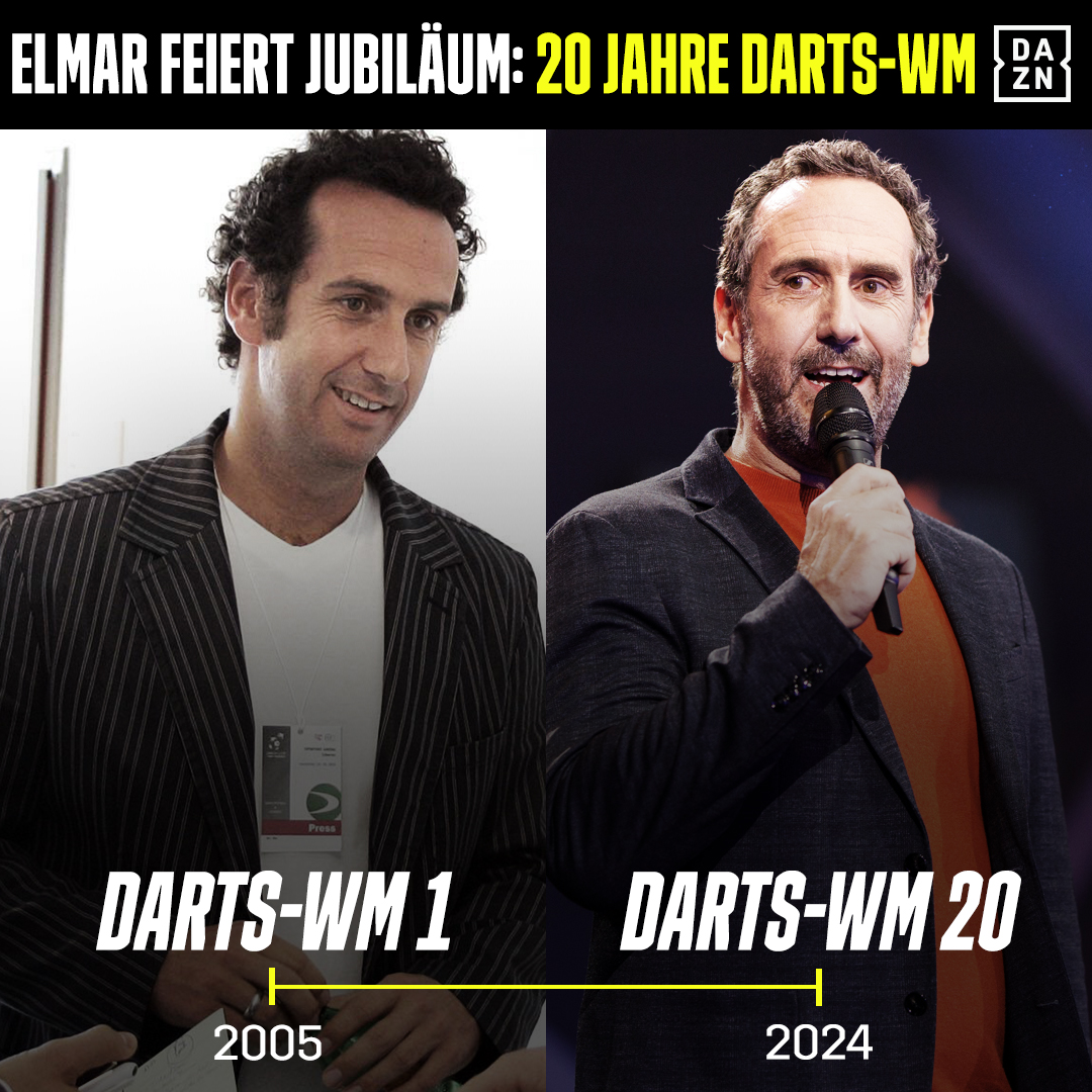 DAZN DE (@dazn_de) on Twitter photo ... kein Stück älter geworden! Wir freuen uns ab heute Abend auf weitere geile Darts-Momente mit Dir am Mikro, <a href="/ElmarPaulke/">Elmar Paulke</a> 🙌 #DartsWM #DARTZN ... kein Stück älter geworden! Wir freuen uns ab heute Abend auf weitere geile Darts-Momente mit Dir am Mikro, <a href="/ElmarPaulke/">Elmar Paulke</a> 🙌 #DartsWM #DARTZN