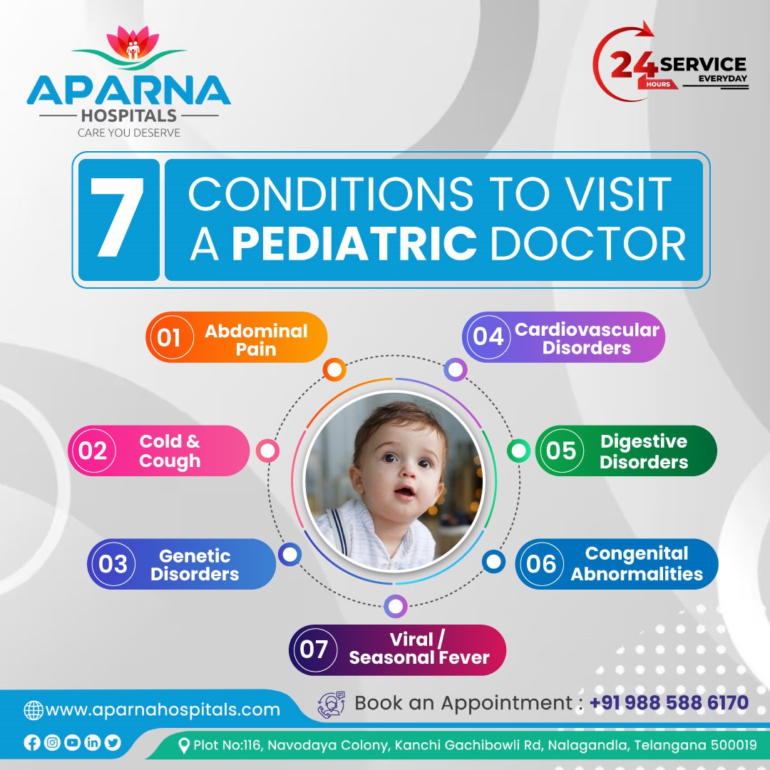 🏥 Aparna Hospitals - Your 24/7 partner in health! 🌟 Receive the care you deserve round the clock.
📞 +91 988 588 6170
For comprehensive pediatric care, trust Aparna Hospitals!
#PediatricCare #AparnaHospitals #ChildHealth #HealthyKids #RoundTheClockCare #Nalagandla #Gachibowli