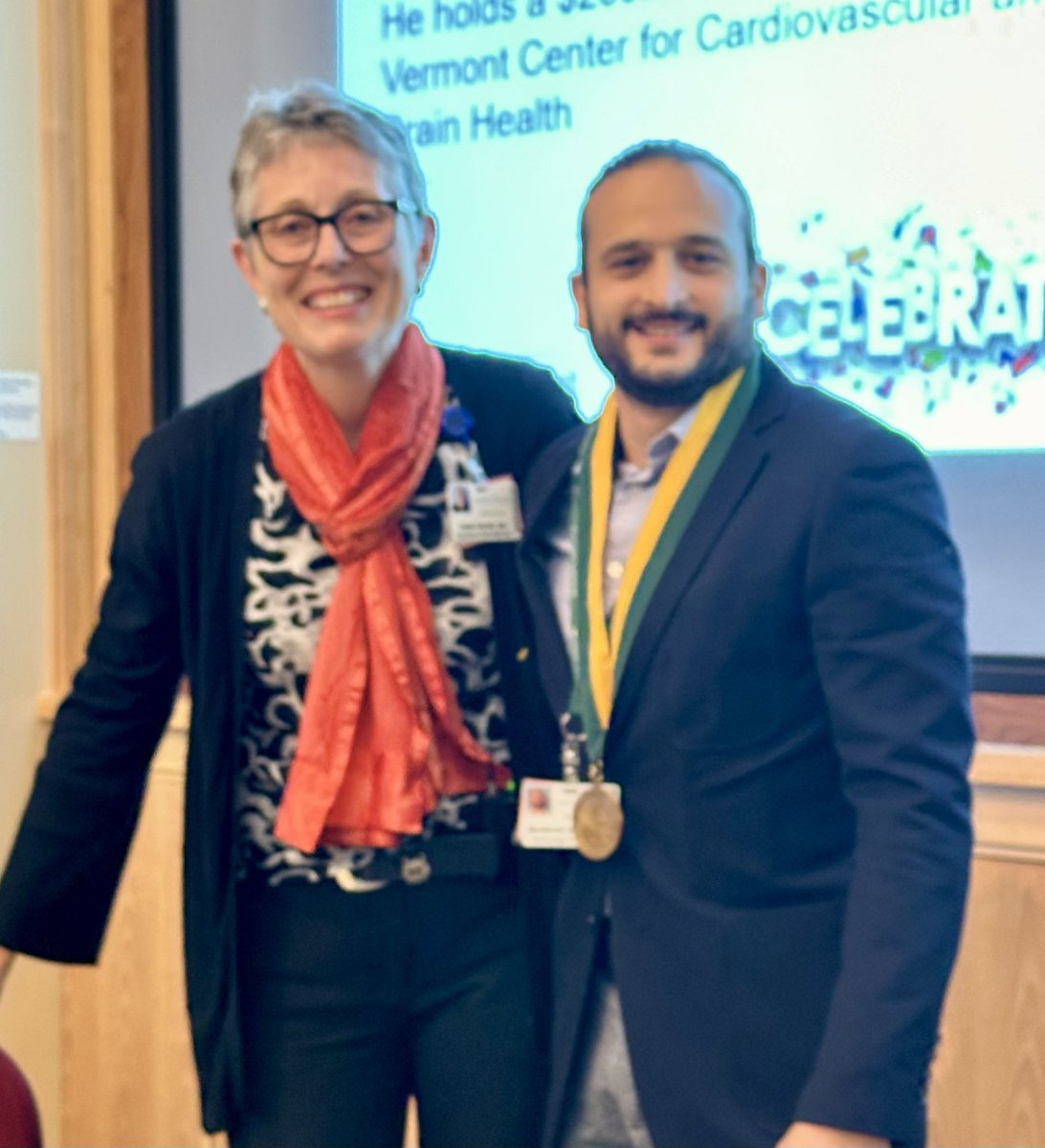 Time for some bling, and💰💰! Congratulations to @Mansourgergi, the new @uvmvermont Green & Gold Early Career Professor of our Dept of Medicine! He is studying hospital acquired bleeding in cancer patients, a critical topic. @UVMLarnerMed @UVMcancercenter
