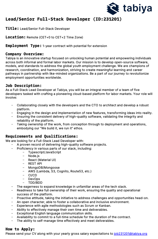 octangrp's tweet photo. An amazing opportunity awaits Senior Full Stack Developers! If you know someone who might be interested or if you're a fit yourself, please share this opportunity. Help us spread the word! Applications can be submitted through this link: https://t.co/4TcS4g86nY

#RwOT #Techjobs https://t.co/zXd10s1u6v