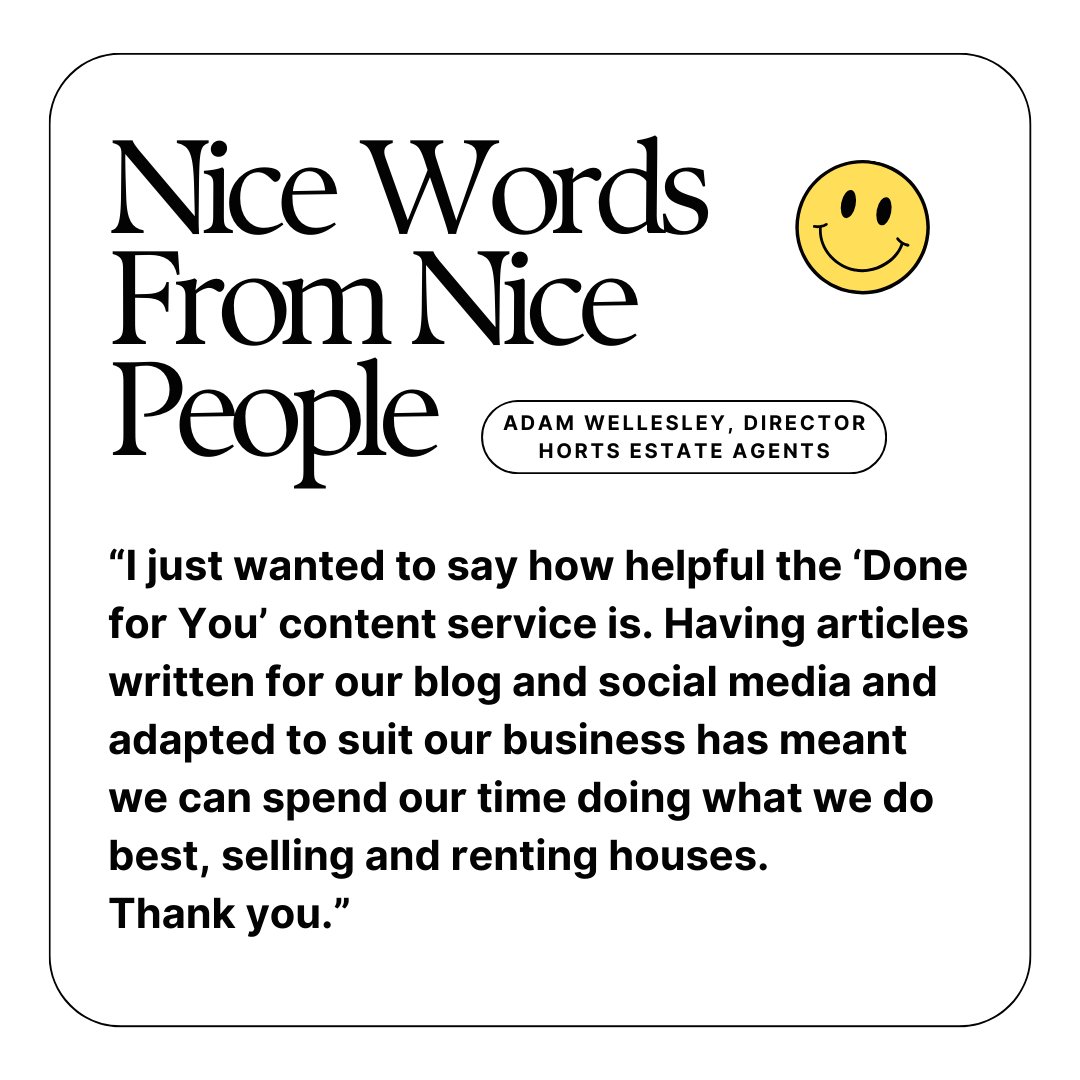 broadwaypublish's tweet image. Hold tight....new testimonial incoming 🙌 Words of gratitude like this mean the world to independent businesses like us. Thank you @HortsAgents ❤️ Want your #blogcontent done for you? Let&apos;s have a chat: contentfor.co.uk/contact-uss/ #ContentForEstateAgents #Testimonial #BlogManagement