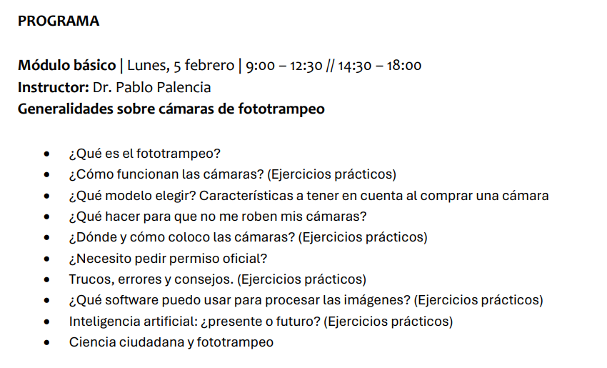 MammalnetEsp's tweet photo. CUR$O: Uso y Potencialidades del Fototrampeo en Estudios de Ecología y Monitorización de  Fauna Silvestre. 
Del 5 al 8 de febrero de 2024 PINTA (https://t.co/sqMFXRQQ6Q)
info: https://t.co/VxTk4DmyEY https://t.co/i7c0mvDEsW