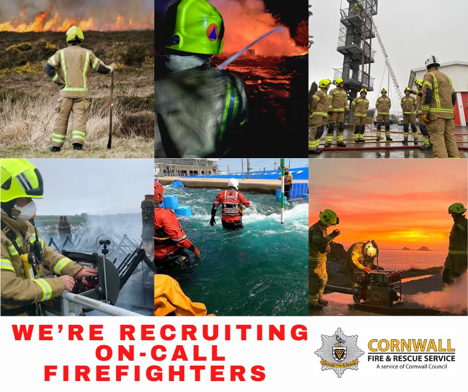 Our on-call firefighter recruitment is now open! Could you be part of our crew? For more information visit: cornwall.gov.uk/jobs-and-caree… #OnCallFire