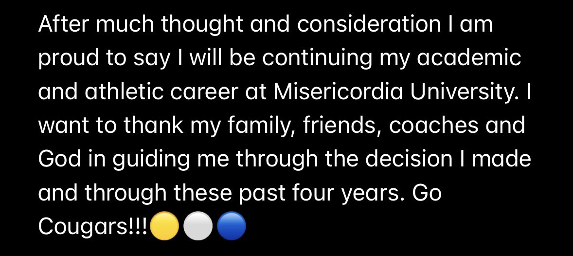 Jordan Chmielewski (@jchmielewski12) on Twitter photo 100% committed to <a href="/MUCougarsFB/">Misericordia University Football</a> Thank you to @MisericordiaHFC <a href="/JaretJystad/">Coach Jystad</a> <a href="/CoachClark78/">Chris Clark</a> <a href="/Coach_Cottle/">Tyler Cottle</a> @mcoachslaughter @loganbaxter72 <a href="/K_Price73/">Kiefer Price</a>. I can’t wait for the next 4 years. 100% committed to <a href="/MUCougarsFB/">Misericordia University Football</a> Thank you to @MisericordiaHFC <a href="/JaretJystad/">Coach Jystad</a> <a href="/CoachClark78/">Chris Clark</a> <a href="/Coach_Cottle/">Tyler Cottle</a> @mcoachslaughter @loganbaxter72 <a href="/K_Price73/">Kiefer Price</a>. I can’t wait for the next 4 years.