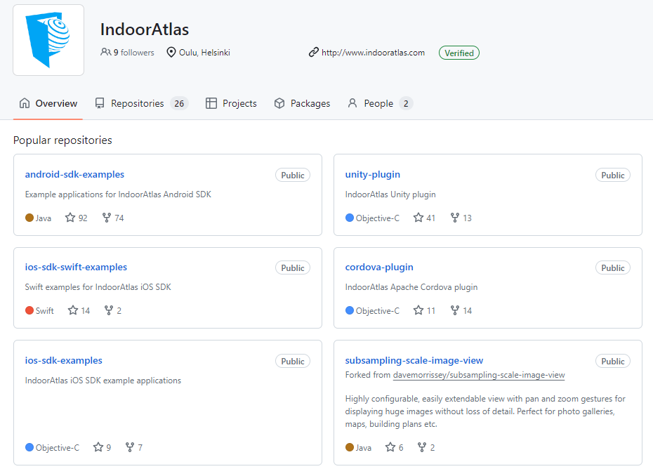 Explore our world of code with IndoorAtlas on GitHub. Check out our verified profile with 26 repositories, spanning from Android SDK examples to Unity plugins and iOS SDK Swift examples. github.com/indooratlas