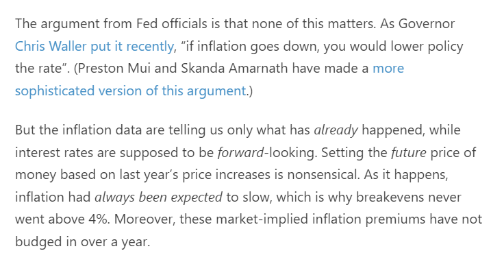 This here from @M_C_Klein is at the heart of the rate cut conversation. theovershoot.co/p/the-fed-prep…