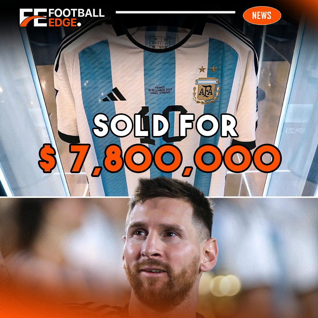 Six of Lionel Messi’s match-worn World Cup shirts have been sold during an auction in New York for $7.8M 🇦🇷💰

#MessiAuction
#WorldCupMemorabilia
#SoccerHistory
#MessiMagic
#SportsAuction
#FootballLegacy
#ArgentinianPride
#MemorabiliaCollector
#NewYorkAuction
#RecordBreakingSale