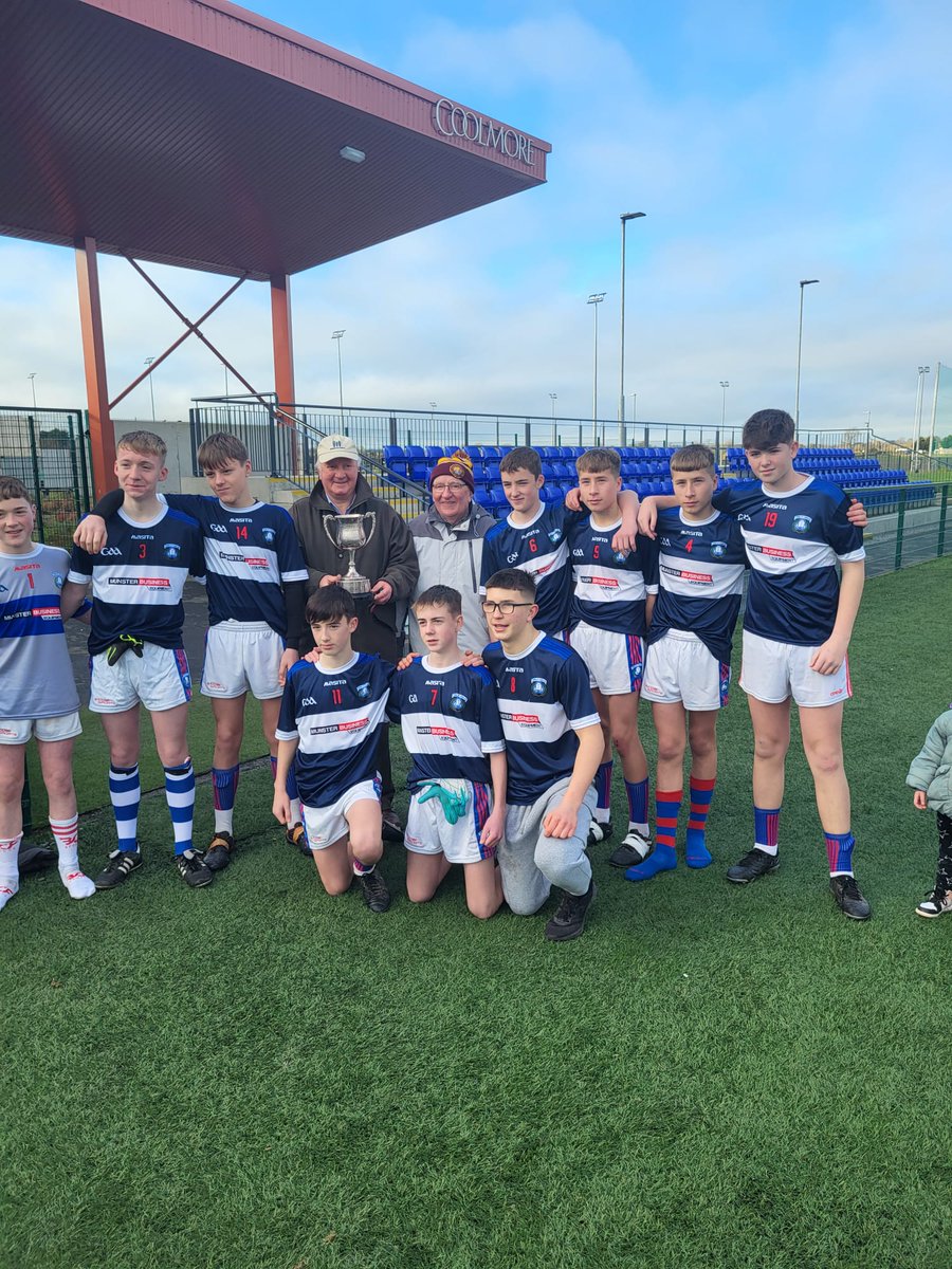 Congratulations to Pobalscoil Na Tríonóide fé15 boys who were crowned Munster football champions earlier today. They saw off the challenge of Kilmacthomas Community School by a scoreline of 0-12 to 1-3