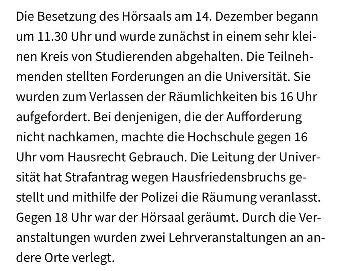 Aus dem Statement der @FU_Berlin von gestern. Die Veranstaltung ging STUNDEN, bevor die Uni eingriff! „Die Teilnehmenden stellen Forderung“? Ja, sie forderten die Vernichtung Israels. Aber klar, kann man machen.