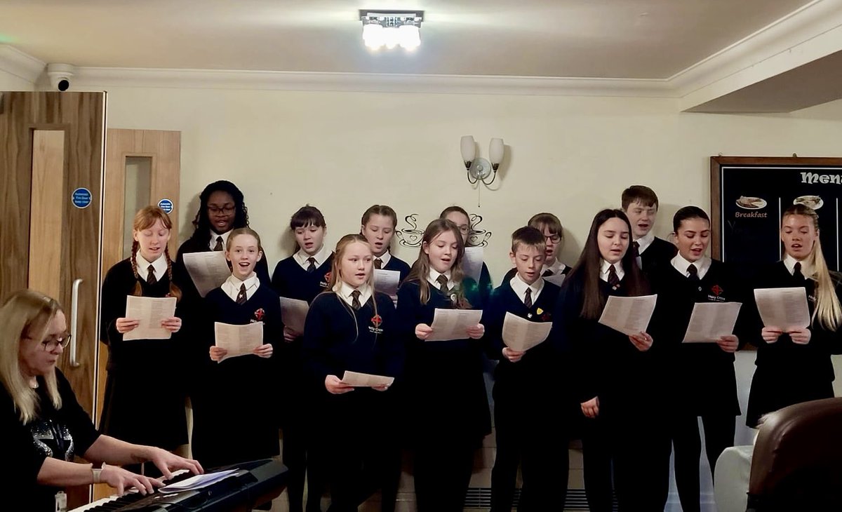 Members of the school choir have spent the day carol singing in care homes. This morning they visited <a href="/Conistonhouse/">Coniston House Care Home</a> and then Meadow Bank. 🎶<a href="/holycrosschorl/">Holy Cross CHS</a>