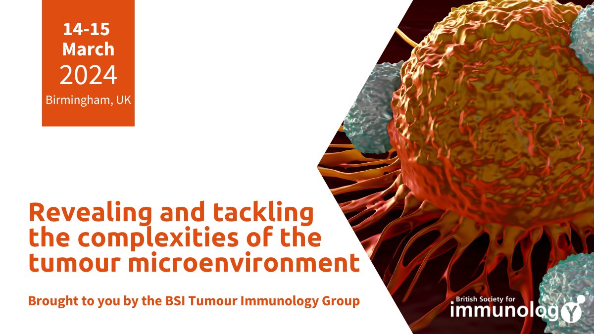 BSI Congress & Events (@bsicongress) on Twitter photo SAVE THE DATE: #TumourMicroenvironment24
This <a href="/BSI_TumourImm/">BSI Tumour Immunology</a> Group meeting will bring together scientific & clinical researchers alongside industry partners for #networking opportunities & exciting discussions 💡
Registration & full details coming soon 🌠bit.ly/3QP9E9n SAVE THE DATE: #TumourMicroenvironment24
This <a href="/BSI_TumourImm/">BSI Tumour Immunology</a> Group meeting will bring together scientific & clinical researchers alongside industry partners for #networking opportunities & exciting discussions 💡
Registration & full details coming soon 🌠bit.ly/3QP9E9n